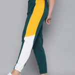 Women Green Solid Cropped Joggers With Side Panelling