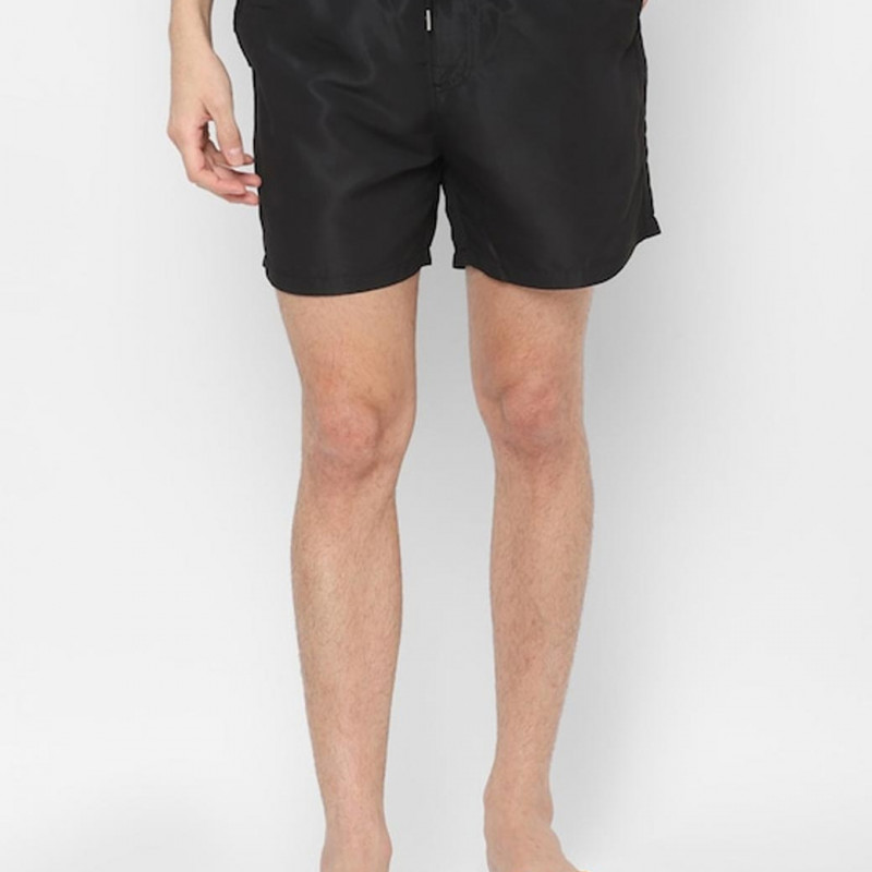 Men Navy Blue Solid Swim Shorts