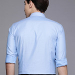 "Men Blue Micro Ditsy Printed Slim Fit Pure Cotton Formal Shirt "